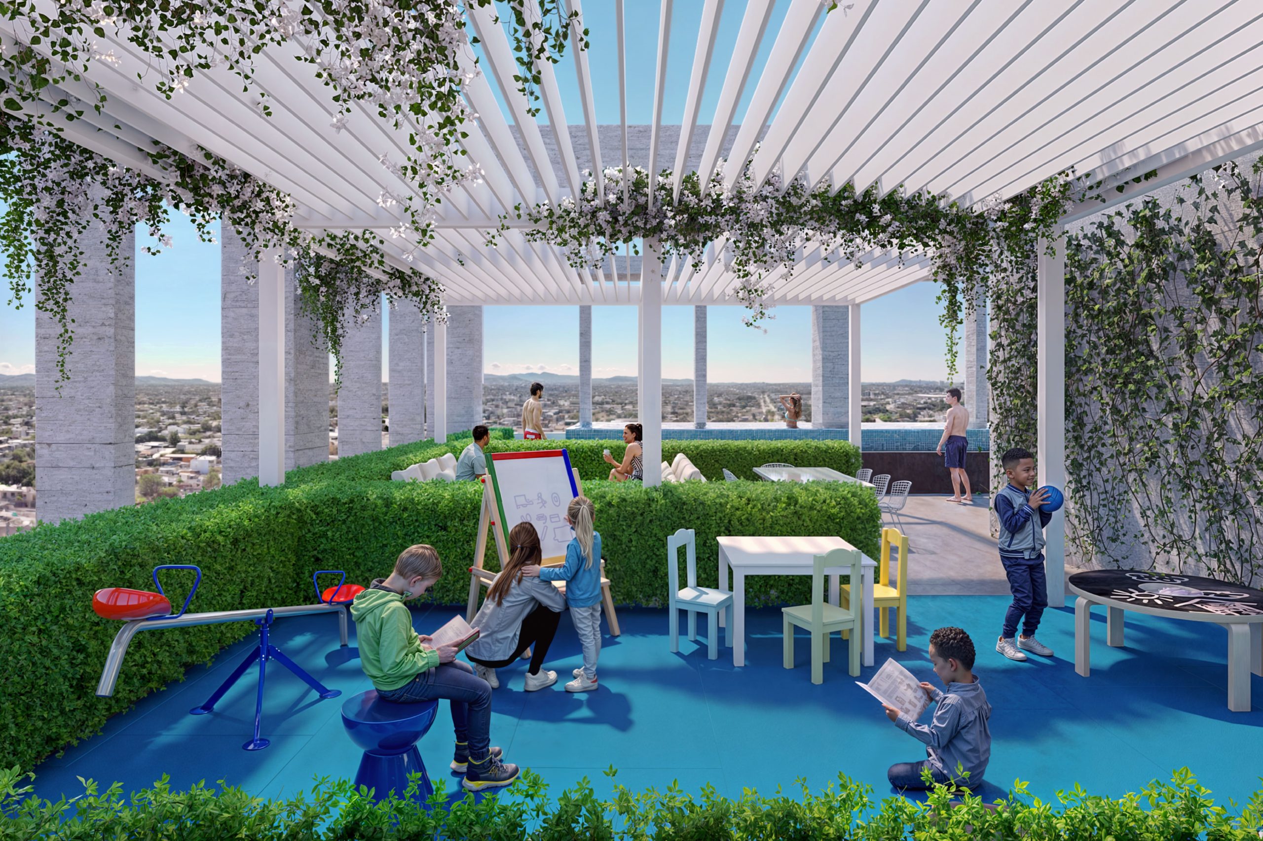 Ludoteca y área de juegos infantiles en Arium Tower Mazatlán